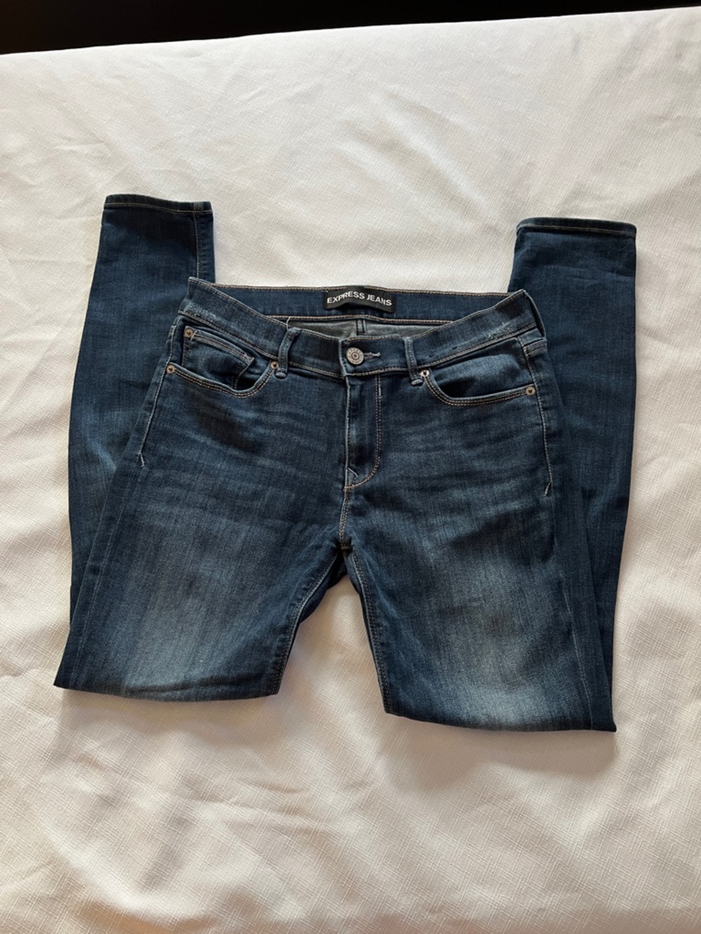 Express Dark Wash Blue Skinny Jeans